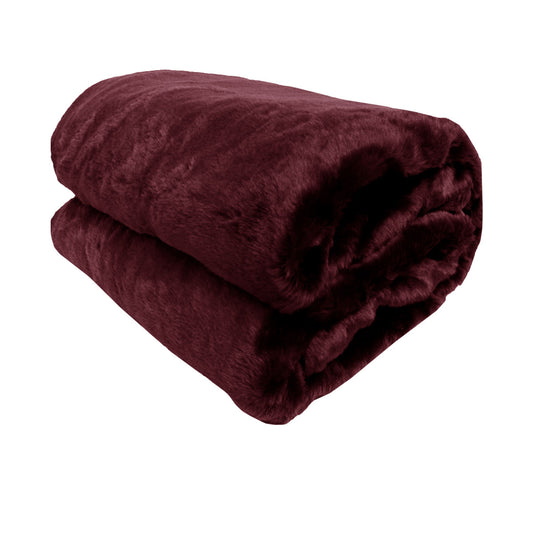 Faux Mink Throw Rug Picnic Rug Wine