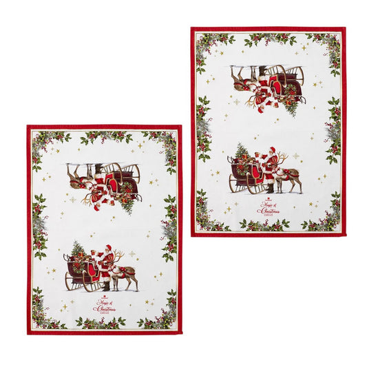 Ashdene Magic of Christmas by Richard Macneil Set of 2 Cotton Tea Towels 50 x 70 cm